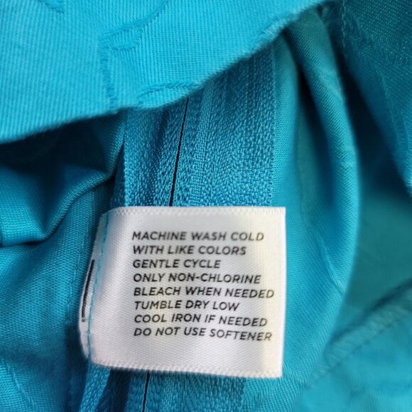 Lady Hagen Size 6 Turquoise Floral Embroidered Skirt Cotton Lined Golf Beach - Picture 6 of 8